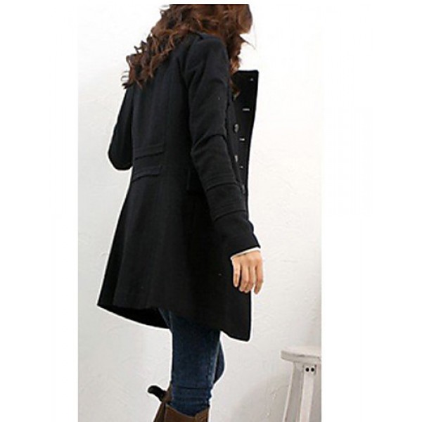 Women cultivate one's morality double-breasted woolen cloth long-sleeved jacket Leisure fashion winter warm coat HOUTW20