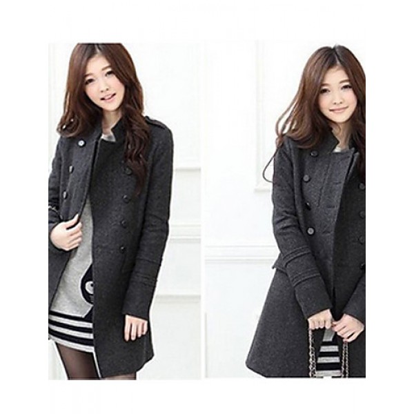 Women cultivate one's morality double-breasted woolen cloth long-sleeved jacket Leisure fashion winter warm coat HOUTW20