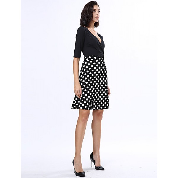 Women's Casual/Daily Plus Size Dress,Sol...