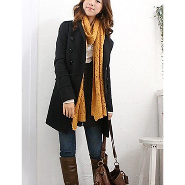 Women cultivate one's morality double-breasted woolen cloth long-sleeved jacket Leisure fashion winter warm coat HOUTW20