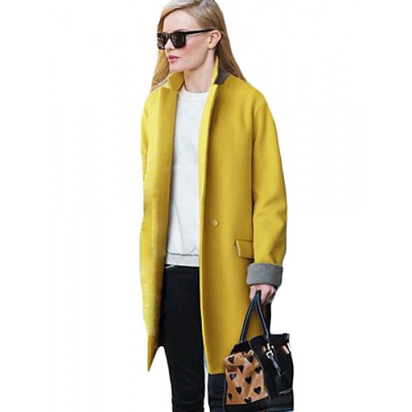 Women's Casual/Daily Simple Coat,Solid S...