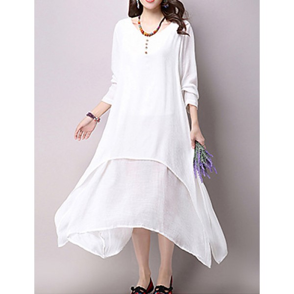 Women's Casual / Day Solid Loose / Swing...