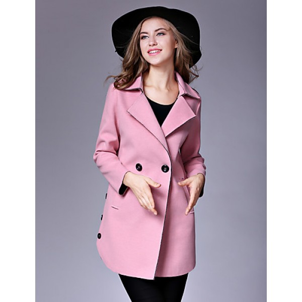 Women's Casual/Daily Street chic Pea Coa...