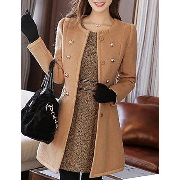 Women's Casual/Daily Simple Coat,Solid N...