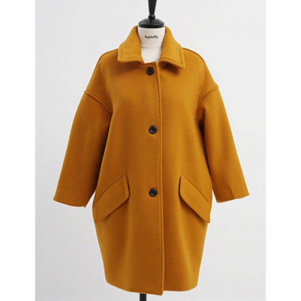 Women's Casual/Daily Simple Coat,Solid S...